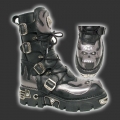 NEW ROCK "Streetfighter-Boots" Antik/Acero/Devil